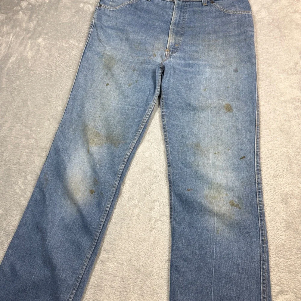 Vintage Levi's Jeans Mens 36x34 (Fits 35x33) Blue Bootcut Faded Distressed Work